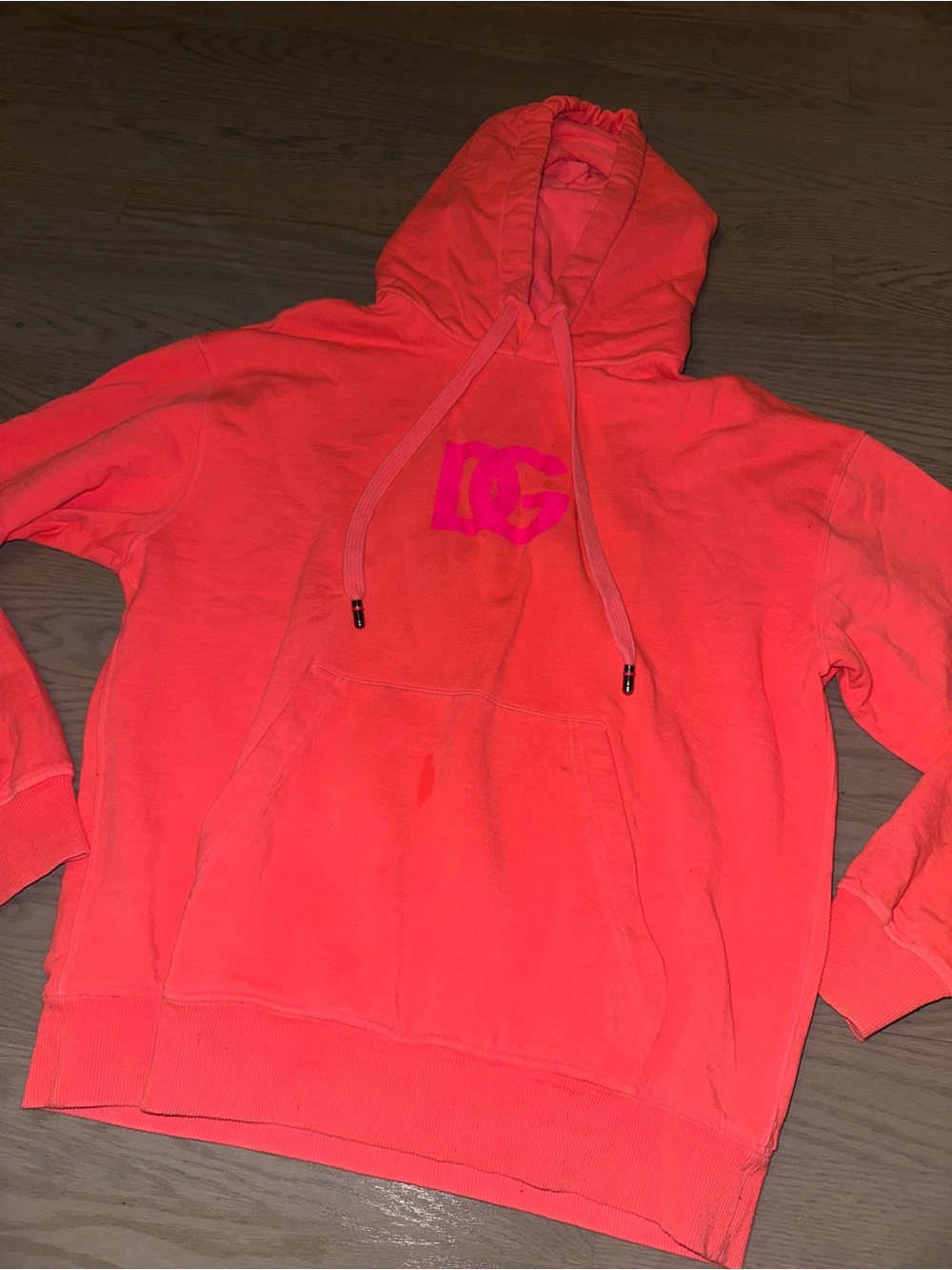 Dolce & Gabbana Coral Pink Hooded Sweatshirt